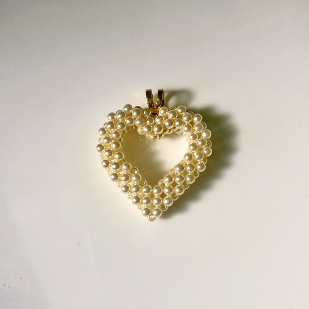 Vintage Pearl Heart Pendant